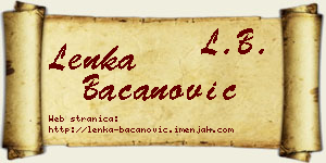 Lenka Bacanović vizit kartica